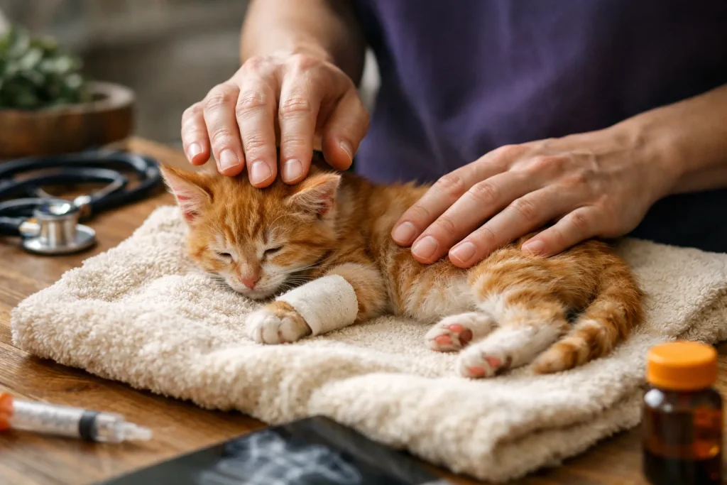 Chaton tombé d’une hauteur : les séquelles à surveiller et quand foncer chez le vétérinaire
