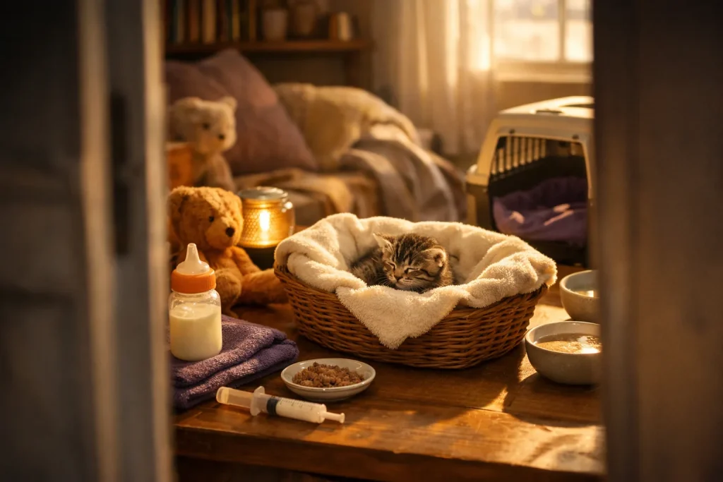 Trouver un chaton abandonné : estimer son âge, le nourrir, le réchauffer, qui appeler