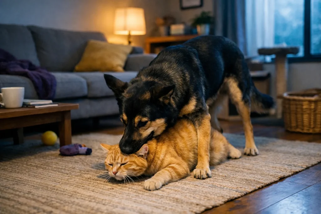 Mon chien attrape mon chat par le cou : jeu, prédation ou dominance ?