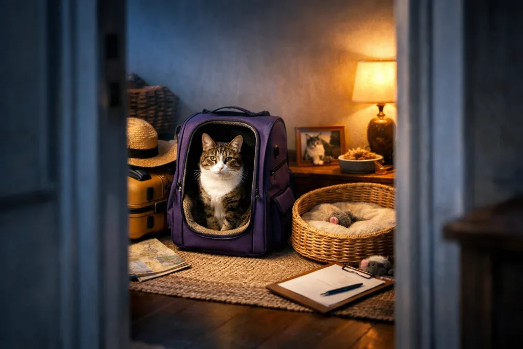 Partir en vacances : emmener son chat, pet-sitter ou pension ? Ce qui stresse le moins