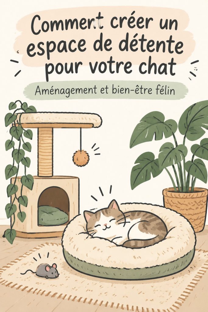 Un chat se relaxant dans un espace douillet aménagé pour lui.