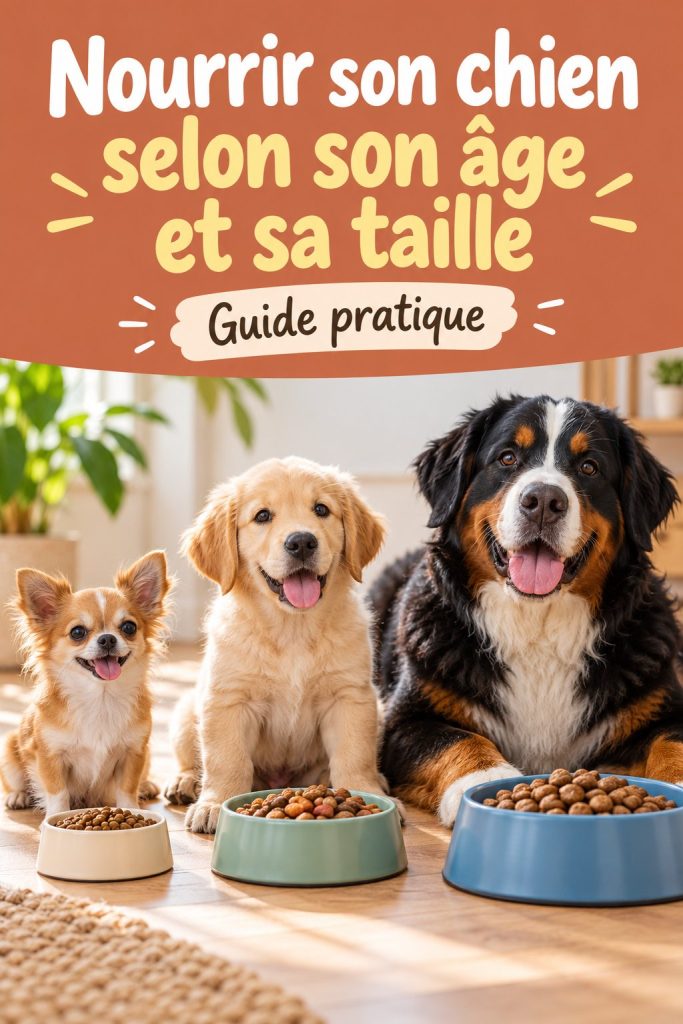 Un chien heureux mange sa nourriture dans un bol adapté à sa taille.